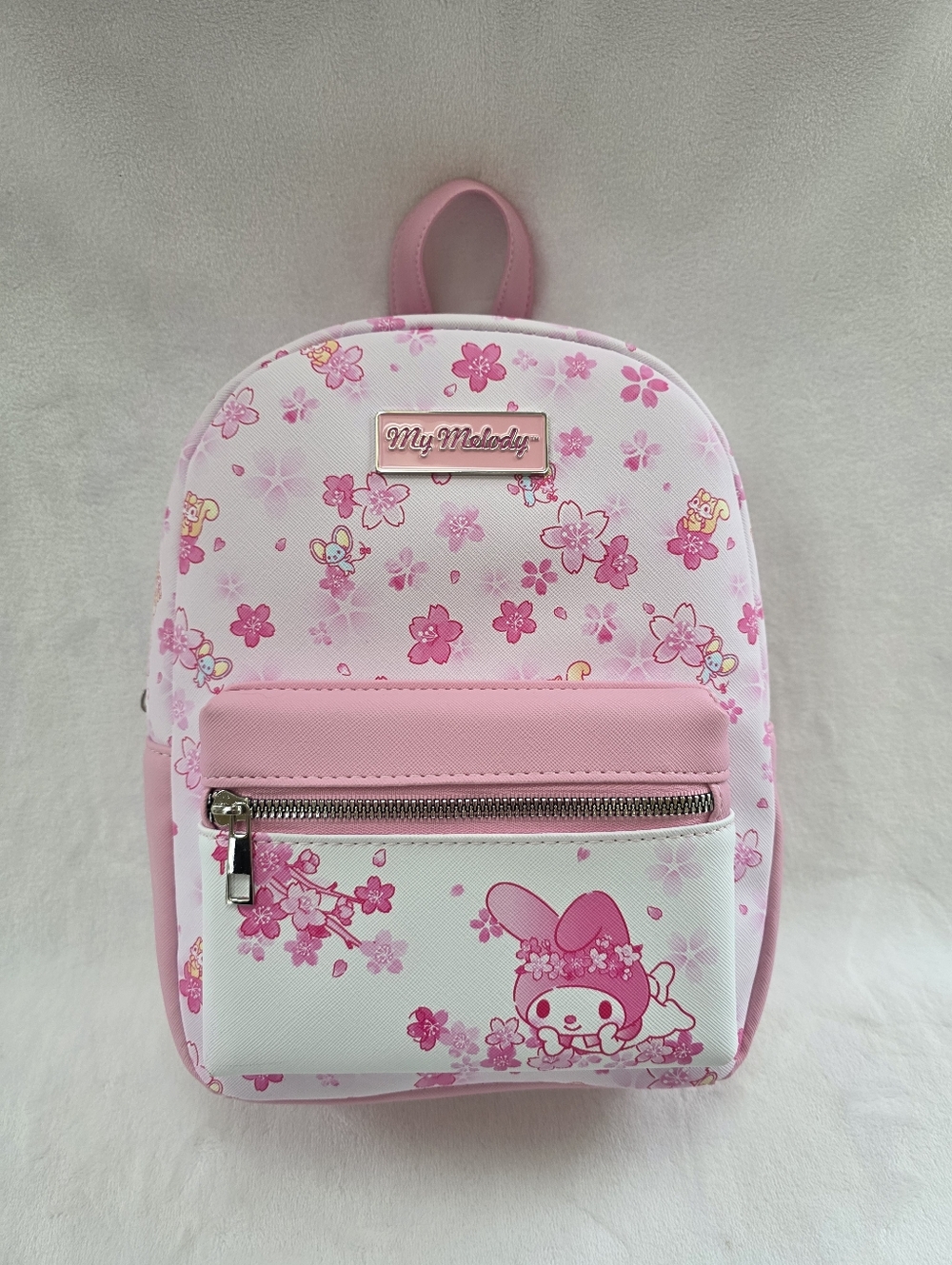 Sanrio My Melody Mini Backpack Cherry Blossoms Floral Pattern Bag "New"